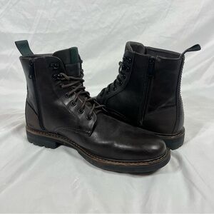 Dark Brown Lace-up Leather Boots